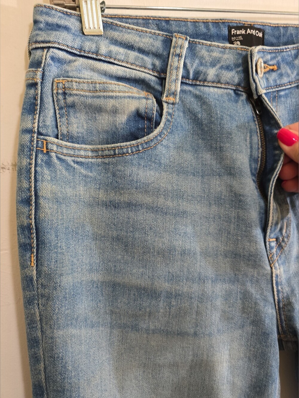 Frank And Oak Kim High-Rise Slim-Leg Jeans 28 Light Wash - Picture 4 of 10